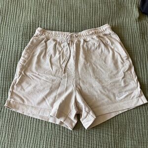 Nike Beige Sweat Shorts Women’s Size Small Drawstring Lounge Athletic Shorts S